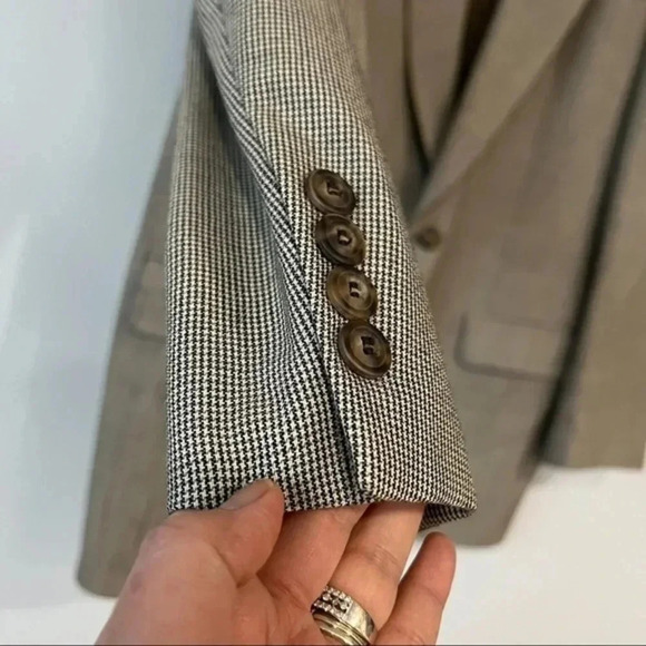 Colours by Alexander Julian Houndstooth Sport Coat Blazer in Cream Size 41 - Picture 6 of 10